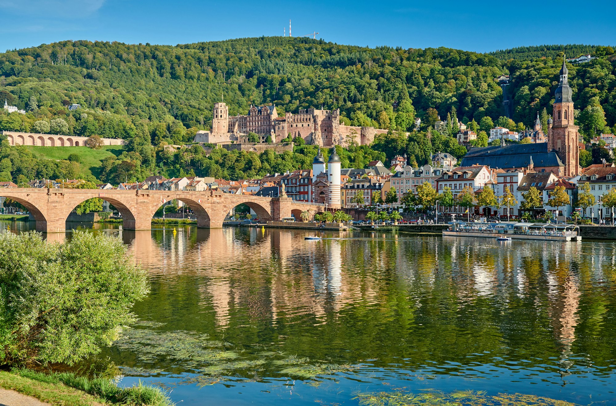 Heidelberg town on Neckar river, Germany